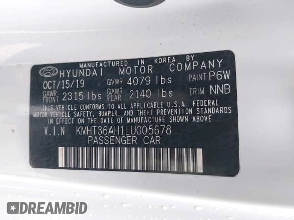 2020 Hyundai Veloster z VIN KMHT36AH1LU005678, wystawiony jako IAAI lot #42054320 z przebiegiem 102 802 mil mil oraz . Historia ofert i sprzedaży dostępna na DreamBid. Obrazek 9.