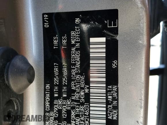 ✅ 2019 Lexus NX 300 • VIN: JTJYARBZ6K2146231 • Lot: 89576265. Listed on Copart with 53,681 mi. Free auction sales archive from the USA and detailed vehicle history report at DreamBid. Image 14.