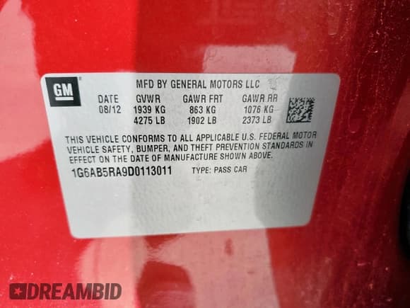 ✅ 2013 Cadillac ATS Luxury • VIN: 1G6AB5RA9D0113011 • Lot: 81063105. Wystawiony na Copart z przebiegiem 109 032 mil. Bezpłatny archiwum sprzedaży aukcyjnych z USA i szczegółowy raport historii pojazdu na DreamBid. Zdjęcie 12.