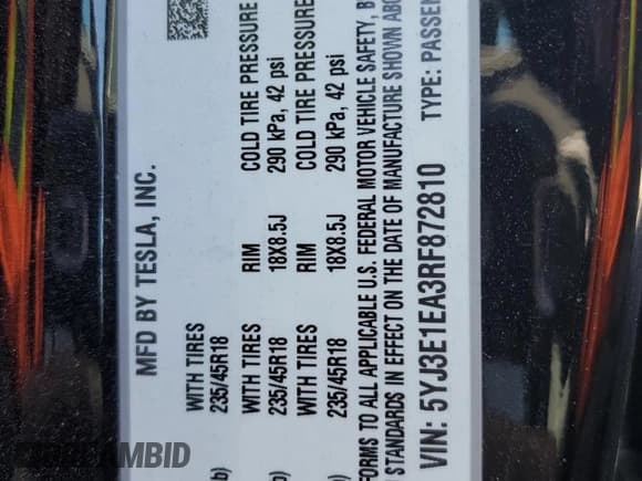 ✅ 2024 Tesla Model 3 • VIN: 5YJ3E1EA3RF872810 • Lot: 46871445. Wystawiony na Copart z przebiegiem 2 725 mil. Bezpłatny archiwum sprzedaży aukcyjnych z USA i szczegółowy raport historii pojazdu na DreamBid. Zdjęcie 14.