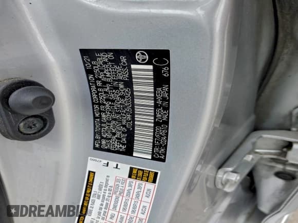 ✅ 2022 Toyota Prius LE • VIN: JTDL9MFU5N3033425 • Lot: 95218875. Listed on Copart with Not provided. Free auction sales archive from the USA and detailed vehicle history report at DreamBid. Image 12.