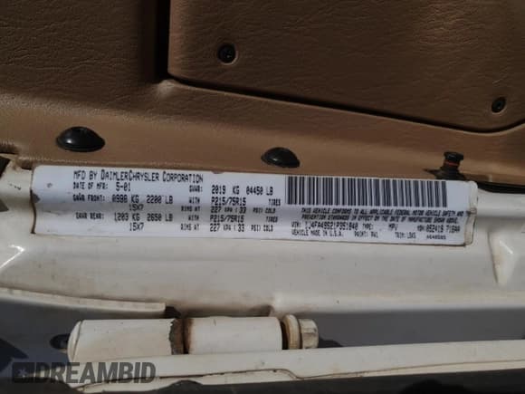 ✅ 2001 Jeep Wrangler Sport • VIN: 1J4FA49S21P351840 • Лот: 82412215. Опубликован ранее на Copart с пробегом 190 333 миль. Бесплатный доступ к архиву аукционных продаж из США и подробный отчёт об истории автомобиля на DreamBid. Изображение 12.