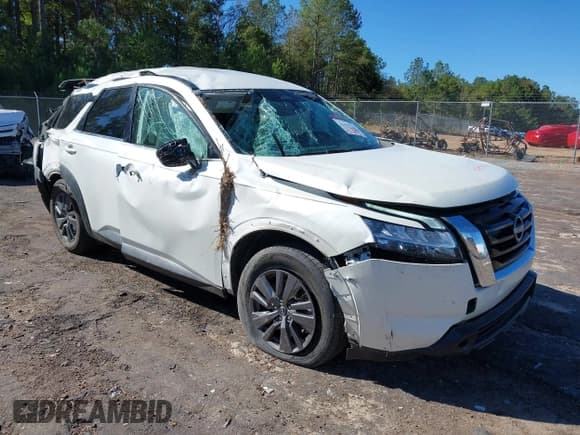 ✅ 2022 Nissan Pathfinder SV • VIN: 5N1DR3BA8NC246357 • Lot: 43494231. Listed on IAAI with 56,038 mi. Free auction sales archive from the USA and detailed vehicle history report at DreamBid. Image 1.