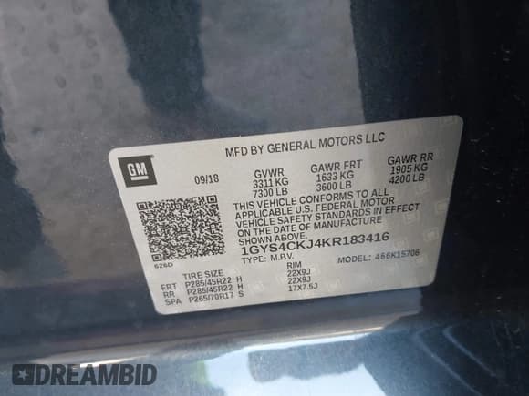 ✅ 2019 Cadillac Escalade Premium Luxury • VIN: 1GYS4CKJ4KR183416 • Лот: 43367780. Опубликован ранее на IAAI с пробегом 87 272 миль. Бесплатный доступ к архиву аукционных продаж из США и подробный отчёт об истории автомобиля на DreamBid. Изображение 9.