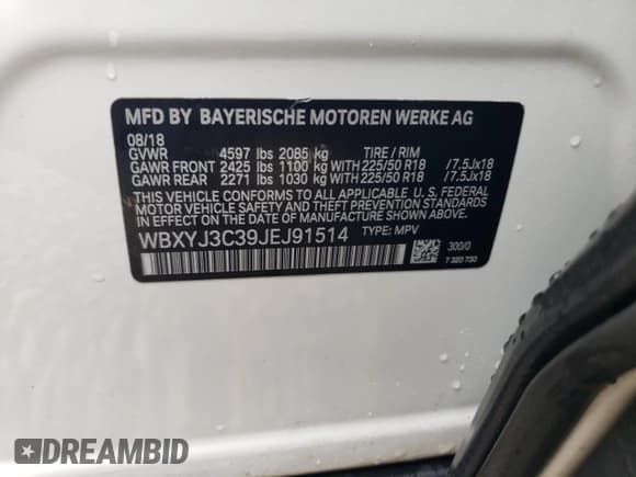 ✅ 2018 BMW X2 sDrive28i • VIN: WBXYJ3C39JEJ91514 • Лот: 65287964. Опубликован ранее на Copart с пробегом 86 037 миль. Бесплатный доступ к архиву аукционных продаж из США и подробный отчёт об истории автомобиля на DreamBid. Изображение 13.