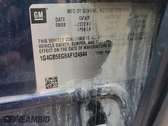 ✅ 2010 Buick LaCrosse CX • VIN: 1G4GB5EG8AF124944 • Лот: 90731455. Опубликован ранее на Copart с пробегом 167 571 миль. Бесплатный доступ к архиву аукционных продаж из США и подробный отчёт об истории автомобиля на DreamBid. Изображение 12.