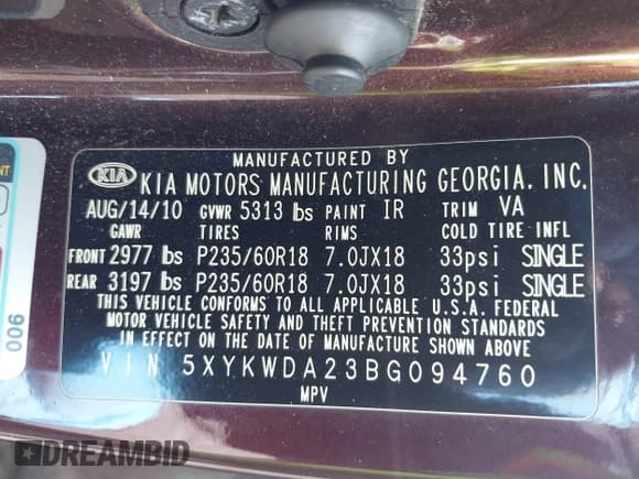 ✅ 2011 Kia Sorento SX • VIN: 5XYKWDA23BG094760 • Лот: 42243701. Опубликован ранее на IAAI с пробегом 167 165 миль. Бесплатный доступ к архиву аукционных продаж из США и подробный отчёт об истории автомобиля на DreamBid. Изображение 9.