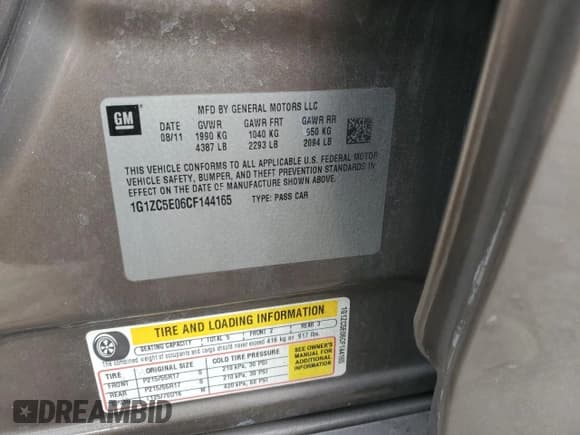 ✅ 2012 Chevrolet Malibu 1LT • VIN: 1G1ZC5E06CF144165 • Lot: 80795294. Listed on Copart with 131,459 mi. Free auction sales archive from the USA and detailed vehicle history report at DreamBid. Image 14.