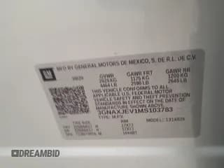 ✅ 2021 Chevrolet Equinox LT • VIN: 3GNAXJEV1MS103783 • Лот: 42633542. Опубликован ранее на IAAI с пробегом 105 970 миль. Бесплатный доступ к архиву аукционных продаж из США и подробный отчёт об истории автомобиля на DreamBid. Изображение 1.