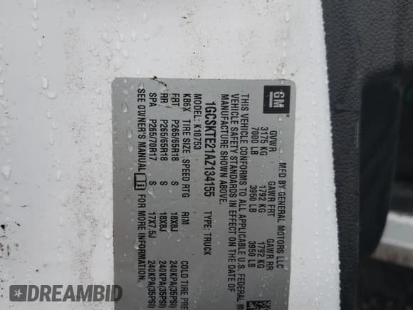 ✅ 2010 Chevrolet Silverado 1500 • VIN: 1GCSKTE21AZ134155 • Lot: 56755525. Wystawiony na Copart z przebiegiem 170 125 mil. Bezpłatny archiwum sprzedaży aukcyjnych z USA i szczegółowy raport historii pojazdu na DreamBid. Zdjęcie 12.