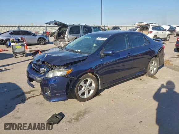 ✅ 2013 Toyota Corolla S • VIN: 5YFBU4EEXDP128881 • Lot: 91352375. Listed on Copart with 181,152 mi. Free auction sales archive from the USA and detailed vehicle history report at DreamBid. Image 1.