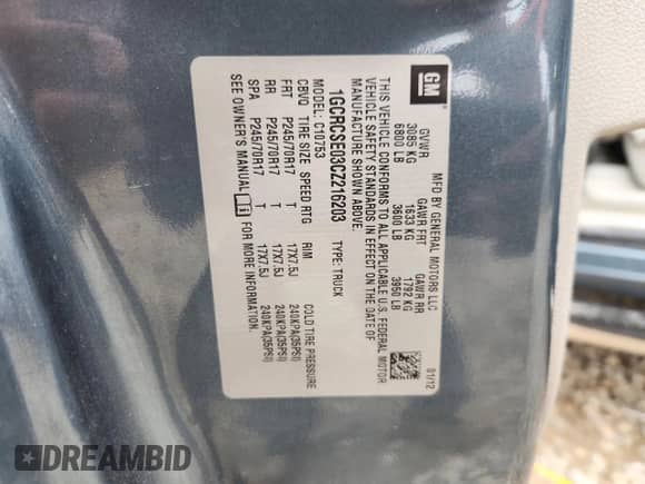 2012 Chevrolet Silverado 1500 LT z VIN 1GCRCSE03CZ216203, wystawiony jako Copart lot #85703885 z przebiegiem 146 436 mil mil oraz Szkoda całkowita • Salvage title. Historia ofert i sprzedaży dostępna na DreamBid. Obrazek 12.