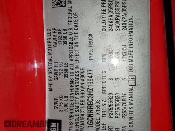 2017 Chevrolet Silverado 1500 LT с VIN 1GCNKREC3HZ199477, выставлен на аукционе Copart как лот 43420845 с пробегом 108 088 миль миль и Списание • Salvage title. История ставок и продаж доступна на DreamBid. Изображение 14.