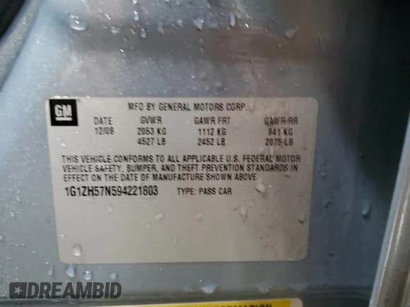 ✅ 2009 Chevrolet Malibu 1LT • VIN: 1G1ZH57N594221803 • Lot: 87431744. Listed on Copart with 113,842 mi. Free auction sales archive from the USA and detailed vehicle history report at DreamBid. Image 12.