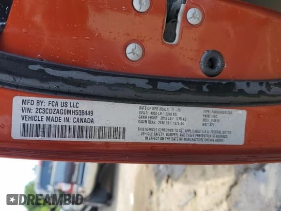 ✅ 2021 Dodge Challenger SXT • VIN: 2C3CDZAG0MH506449 • Lot: 62635174. Wystawiony na Copart z przebiegiem 77 444 mil. Bezpłatny archiwum sprzedaży aukcyjnych z USA i szczegółowy raport historii pojazdu na DreamBid. Zdjęcie 12.