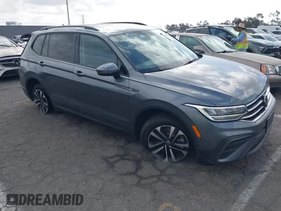 ✅ 2023 Volkswagen Tiguan S • VIN: 3VVRB7AX3PM028664 • Lot: 43412161. Listed on IAAI with 23,124 mi. Free auction sales archive from the USA and detailed vehicle history report at DreamBid. Image 1.