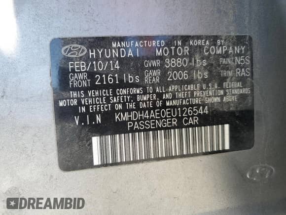 2014 Hyundai Elantra SE z VIN KMHDH4AE0EU126544, wystawiony jako Copart lot #82617775 z przebiegiem 217 356 mil mil oraz Szkoda całkowita • Salvage title. Historia ofert i sprzedaży dostępna na DreamBid. Obrazek 12.