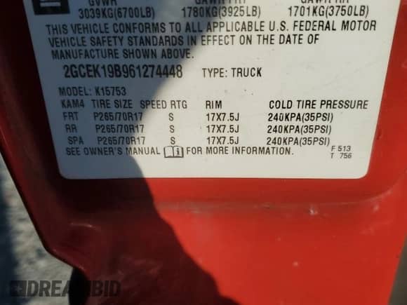 ✅ 2006 Chevrolet Silverado 1500 LS • VIN: 2GCEK19B961274448 • Lot: 77346764. Wystawiony na Copart z przebiegiem 343 618 mil mil. Skorzystaj z bezpłatnego archiwum sprzedaży aukcyjnych z USA i zobacz szczegółowy raport historii pojazdu na DreamBid. Zdjęcie 12.