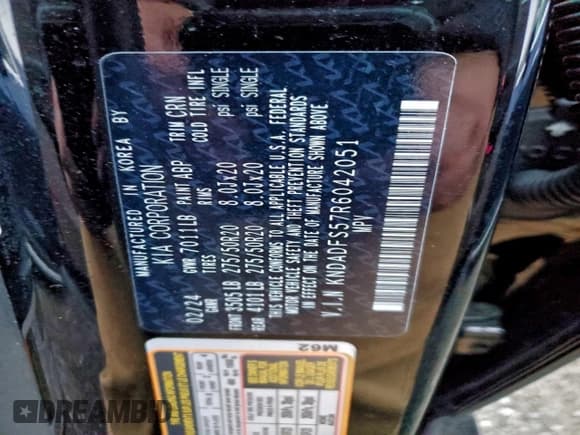 ✅ 2024 Kia EV9 Land • VIN: KNDADFS57R6042051 • Лот: 96032575. Опубликован ранее на Copart с пробегом 8 705 миль. Бесплатный доступ к архиву аукционных продаж из США и подробный отчёт об истории автомобиля на DreamBid. Изображение 13.