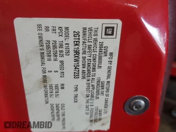 ✅ 1998 GMC Sierra 1500 • VIN: 2GTEK19RXW1547233 • Лот: 60666705. Опубликован ранее на Copart с пробегом 168 373 миль. Бесплатный доступ к архиву аукционных продаж из США и подробный отчёт об истории автомобиля на DreamBid. Изображение 12.