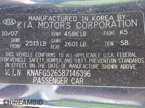 ✅ 2008 Kia Rondo LX • VIN: KNAFG526587146396 • Lot: 42370462. Wystawiony na IAAI z przebiegiem 195 496 mil. Bezpłatny archiwum sprzedaży aukcyjnych z USA i szczegółowy raport historii pojazdu na DreamBid. Zdjęcie 9.