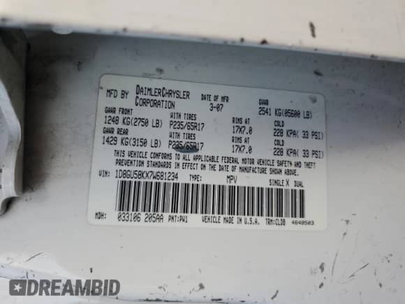 2007 Dodge Nitro SLT с VIN 1D8GU58KX7W681234, выставлен на аукционе Copart как лот 80648224 с пробегом 195 256 миль миль и На запчасти • Non repairable. История ставок и продаж доступна на DreamBid. Изображение 16.