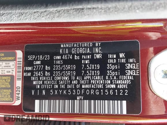 ✅ 2024 Kia Sportage SX-Prestige • VIN: 5XYK53DF0RG156122 • Lot: 42184311. Listed on IAAI with 29,511 mi. Free auction sales archive from the USA and detailed vehicle history report at DreamBid. Image 9.