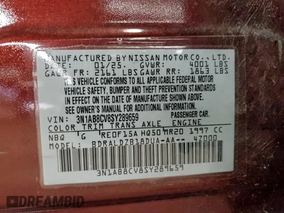 ✅ 2025 Nissan Sentra SV • VIN: 3N1AB8CV8SY289659 • Лот: 94252045. Опубликован ранее на Copart с пробегом 18 182 миль. Бесплатный доступ к архиву аукционных продаж из США и подробный отчёт об истории автомобиля на DreamBid. Изображение 13.