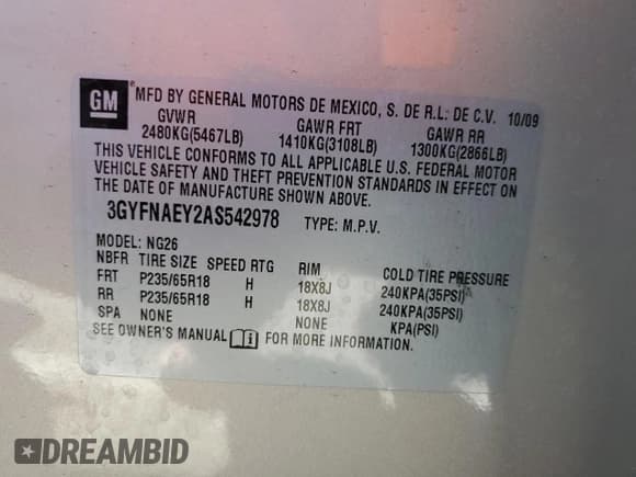 ✅ 2010 Cadillac SRX Luxury Collection • VIN: 3GYFNAEY2AS542978 • Lot: 86691445. Listed on Copart with 144,959 mi. Free auction sales archive from the USA and detailed vehicle history report at DreamBid. Image 13.