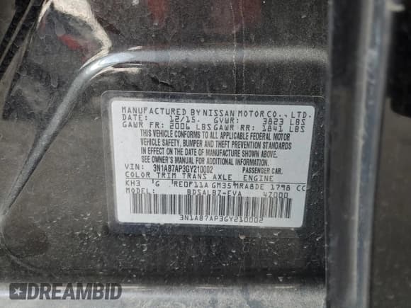 ✅ 2016 Nissan Sentra S • VIN: 3N1AB7AP3GY210002 • Lot: 82742985. Wystawiony na Copart z przebiegiem 132 746 mil. Bezpłatny archiwum sprzedaży aukcyjnych z USA i szczegółowy raport historii pojazdu na DreamBid. Zdjęcie 12.