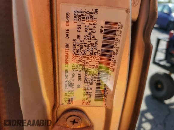 ✅ 1989 Toyota Land Cruiser • VIN: JT3FJ62G1K1113073 • Lot: 54353825. Wystawiony na Copart z przebiegiem 217 980 mil. Bezpłatny archiwum sprzedaży aukcyjnych z USA i szczegółowy raport historii pojazdu na DreamBid. Zdjęcie 13.