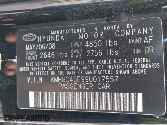 ✅ 2009 Hyundai Genesis • VIN: KMHGC46E99U017557 • Lot: 43324510. Wystawiony na IAAI z przebiegiem 276 635 mil. Bezpłatny archiwum sprzedaży aukcyjnych z USA i szczegółowy raport historii pojazdu na DreamBid. Zdjęcie 9.