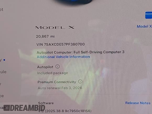 ✅ 2023 Tesla Model X • VIN: 7SAXCDE57PF380700 • Лот: 43625874. Опубликован ранее на IAAI с пробегом 20 867 миль. Бесплатный доступ к архиву аукционных продаж из США и подробный отчёт об истории автомобиля на DreamBid. Изображение 7.
