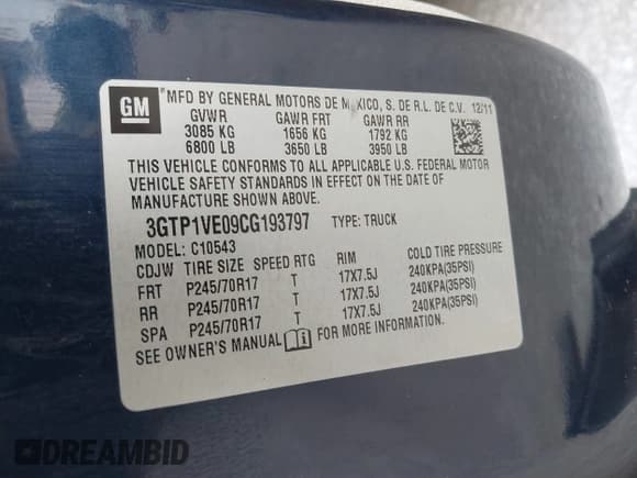 ✅ 2012 GMC Sierra 1500 SLE • VIN: 3GTP1VE09CG193797 • Lot: 42870763. Wystawiony na IAAI z przebiegiem 142 947 mil. Bezpłatny archiwum sprzedaży aukcyjnych z USA i szczegółowy raport historii pojazdu na DreamBid. Zdjęcie 9.