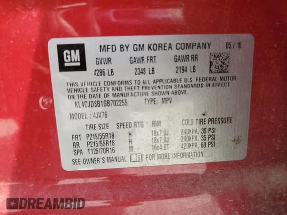 ✅ 2016 Buick Encore Premium • VIN: KL4CJDSB1GB702255 • Lot: 70578315. Wystawiony na Copart z przebiegiem 131 842 mil. Bezpłatny archiwum sprzedaży aukcyjnych z USA i szczegółowy raport historii pojazdu na DreamBid. Zdjęcie 14.