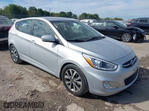 2017 Hyundai Accent Sport with VIN KMHCU5AE1HU333493, listed as a IAAI auction lot 43215889 with 53,435 mi miles and . Bid and sale history available at DreamBid. Image 1.