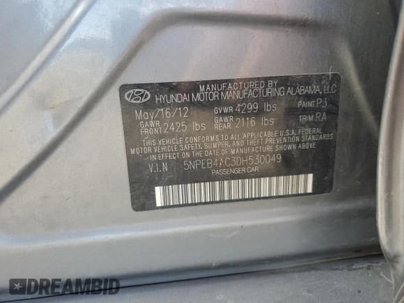 ✅ 2013 Hyundai Sonata GLS • VIN: 5NPEB4AC3DH530049 • Lot: 72152364. Listed on Copart with 145,856 mi. Free auction sales archive from the USA and detailed vehicle history report at DreamBid. Image 15.