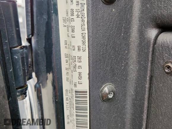 2005 Jeep Wrangler X с VIN 1J4FA39S35P333959, выставлен на аукционе Copart как лот 59576665 с пробегом 261 856 миль миль и Списание • Salvage title. История ставок и продаж доступна на DreamBid. Изображение 13.