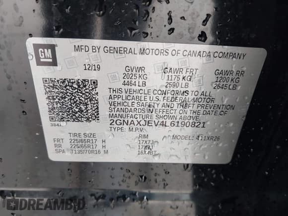 ✅ 2020 Chevrolet Equinox LT • VIN: 2GNAXJEV4L6190821 • Лот: 43672554. Опубликован ранее на IAAI с пробегом 31 617 миль. Бесплатный доступ к архиву аукционных продаж из США и подробный отчёт об истории автомобиля на DreamBid. Изображение 9.