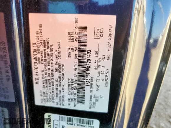 ✅ 2019 Ford Mustang EcoBoost • VIN: 1FA6P8TH9K5201493 • Lot: 80530735. Listed on Copart with 28,294 mi. Free auction sales archive from the USA and detailed vehicle history report at DreamBid. Image 12.