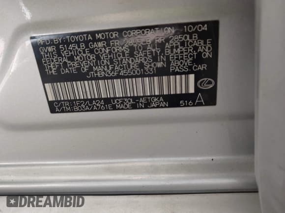 ✅ 2005 Lexus LS 430 • VIN: JTHBN36F455001331 • Lot: 43572124. Wystawiony na IAAI z przebiegiem 159 054 mil. Bezpłatny archiwum sprzedaży aukcyjnych z USA i szczegółowy raport historii pojazdu na DreamBid. Zdjęcie 9.