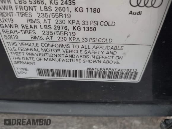 ✅ 2014 Audi Q5 Premium Plus • VIN: WA1LFAFPXEA076312 • Lot: 43691272. Wystawiony na IAAI z przebiegiem 96 099 mil. Bezpłatny archiwum sprzedaży aukcyjnych z USA i szczegółowy raport historii pojazdu na DreamBid. Zdjęcie 9.
