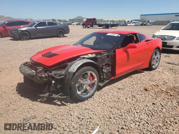 ✅ 2014 Chevrolet Corvette 3LT • VIN: 1G1YE2D71E5119797 • Lot: 61239005. Listed on Copart with 12,879 mi. Free auction sales archive from the USA and detailed vehicle history report at DreamBid. Image 1.
