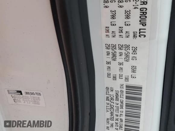 ✅ 2014 Jeep Grand Cherokee • VIN: A1C4RJFJGXC404769 • Lot: 60850795. Listed on Copart with 175,094 mi. Free auction sales archive from the USA and detailed vehicle history report at DreamBid. Image 14.