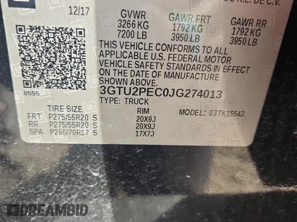 ✅ 2018 GMC Sierra 1500 Denali • VIN: 3GTU2PEC0JG274013 • Лот: 64413845. Опубликован ранее на Copart с пробегом 127 130 миль. Бесплатный доступ к архиву аукционных продаж из США и подробный отчёт об истории автомобиля на DreamBid. Изображение 12.