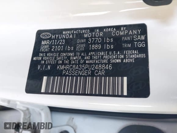 ✅ 2023 Hyundai Venue SEL • VIN: KMHRC8A35PU248846 • Lot: 42034514. Listed on IAAI with 23,910 mi. Free auction sales archive from the USA and detailed vehicle history report at DreamBid. Image 9.