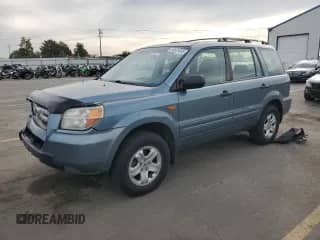 2007 Honda Pilot LX с VIN 2HKYF18167H528045, выставлен на аукционе Copart как лот 80661635 с пробегом 226 846 миль миль и Списание • Salvage title. История ставок и продаж доступна на DreamBid. Изображение 1.