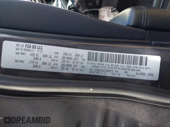 ✅ 2017 Dodge Durango GT • VIN: 1C4RDHDG0HC890673 • Lot: 43430302. Wystawiony na IAAI z przebiegiem 108 975 mil. Bezpłatny archiwum sprzedaży aukcyjnych z USA i szczegółowy raport historii pojazdu na DreamBid. Zdjęcie 9.