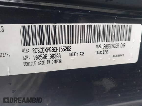 2014 Dodge Charger SXT с VIN 2C3CDXHG9EH155262, выставлен на аукционе IAAI как лот 43542899 с пробегом 160 940 миль миль и . История ставок и продаж доступна на DreamBid. Изображение 9.