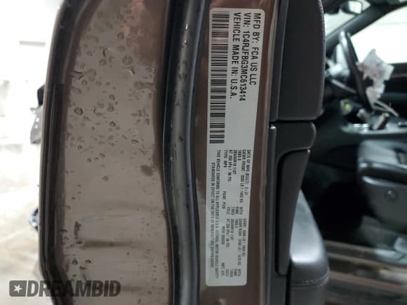 ✅ 2021 Jeep Grand Cherokee Limited • VIN: 1C4RJFBG3MC613414 • Лот: 90539075. Опубликован ранее на Copart с пробегом 48 166 миль. Бесплатный доступ к архиву аукционных продаж из США и подробный отчёт об истории автомобиля на DreamBid. Изображение 13.